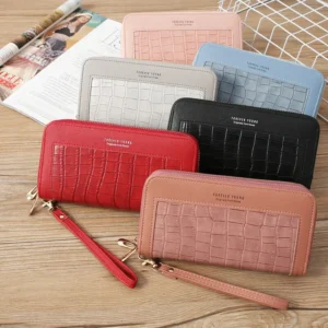Double Zipper Long Wallet
